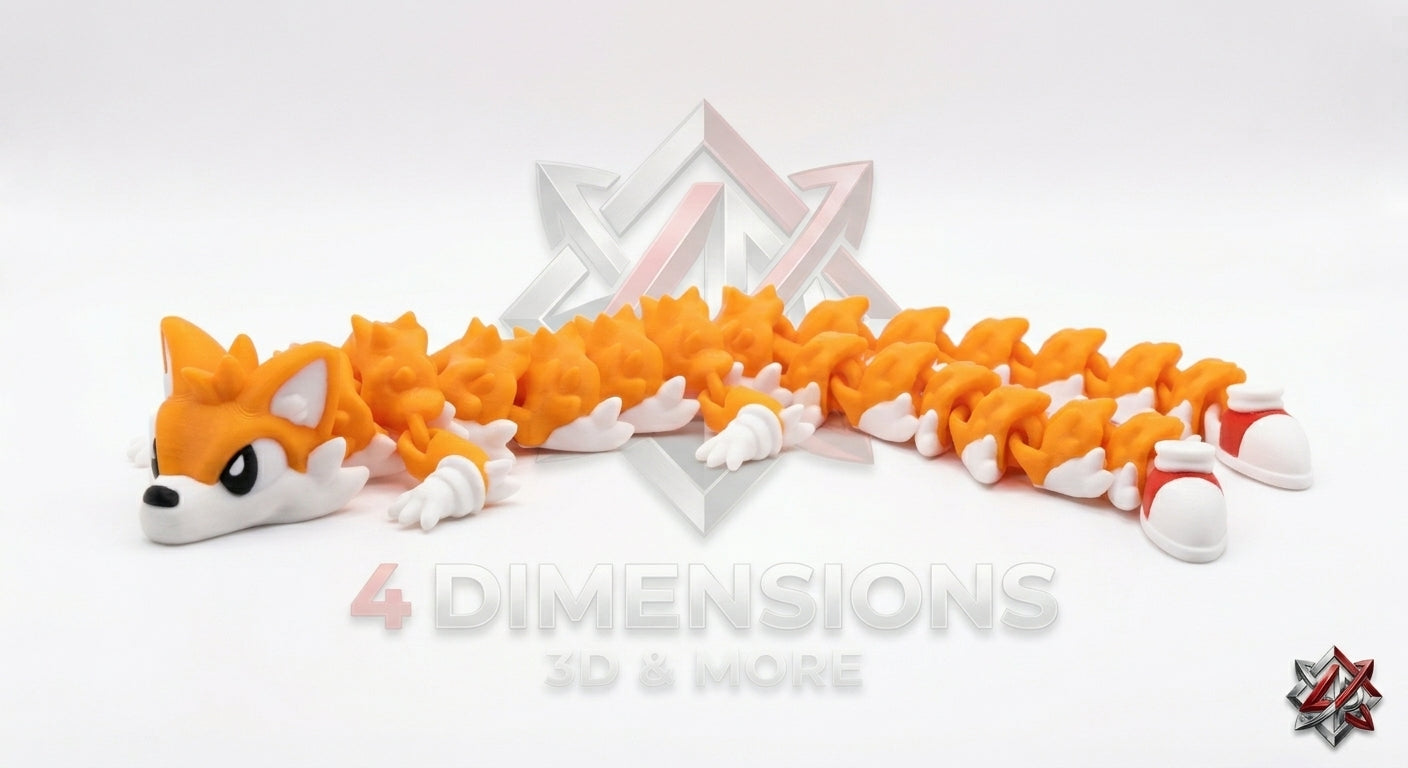🦊Two Tailed Fox Lg Dragon – Version 1 (Red Shoes)