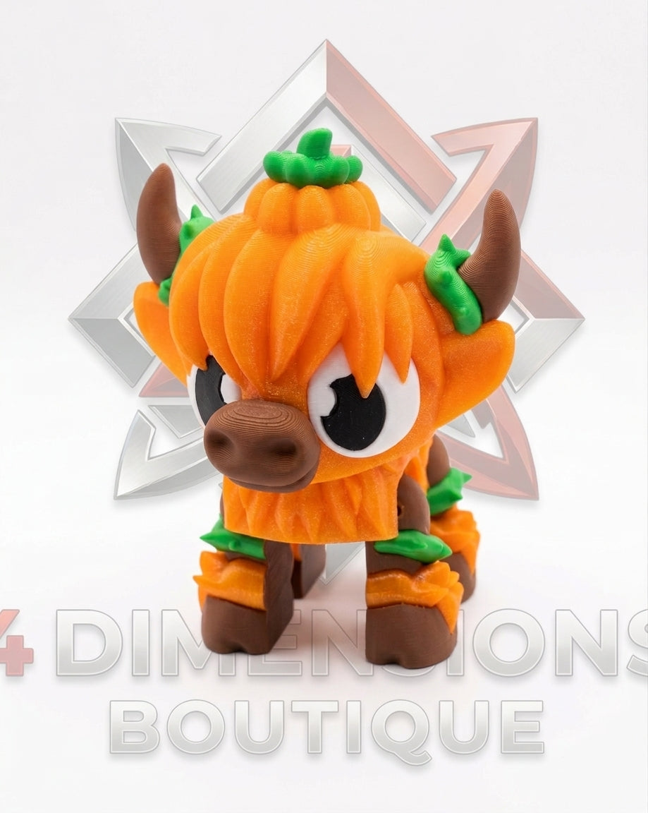 🧡 Pumpkin Highland Cow Figure