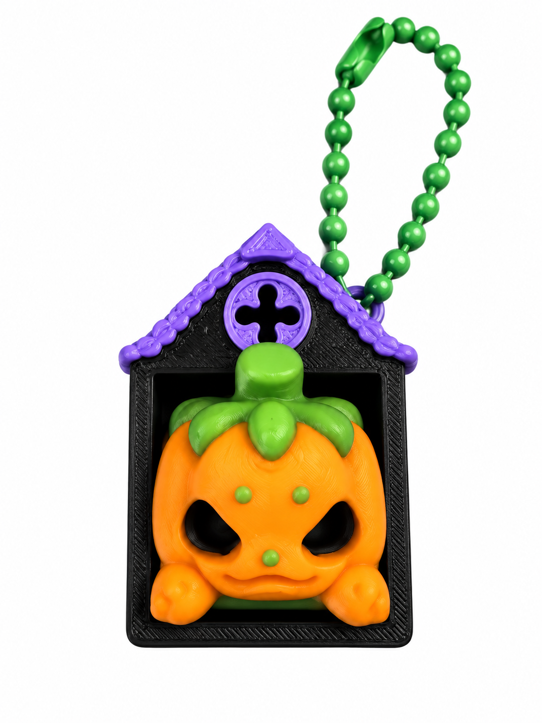 Haunted House Pumpkin Clicker Keychain