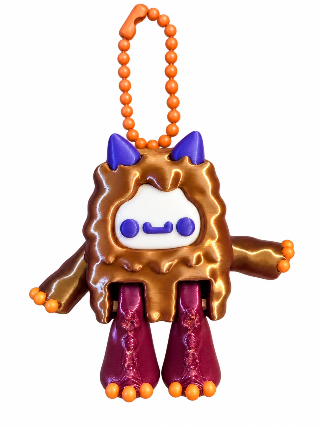 Orange/Maroon Yeti Keychain