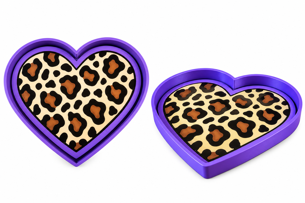 Animal Print Heart Trinket Tray